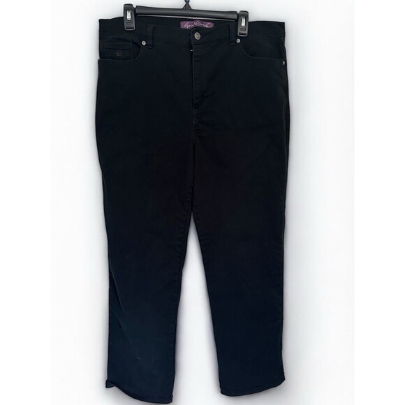 Gloria Vanderbilt Amanda Jeans Womens 16 Black Slimming Tummy Control Classic - Picture 10 of 12